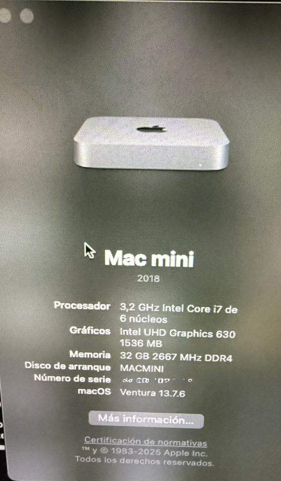 Apple Mac mini i7 3.2Ghz - 32Gb - 512Gb