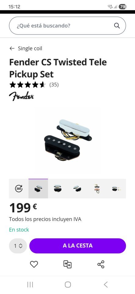 Telecaster Classic Vibe Thinline con pastillas FENDER CUSTOM SHOP de segunda mano · Foto 2 de 2 · Valencia · 400 €