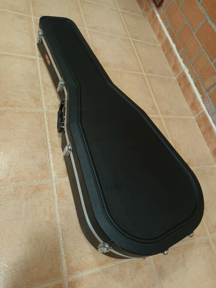 Electroacústica Stagg con estuche duro.