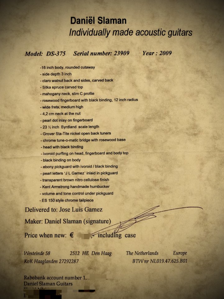 2009 Slaman DS 375 archtop jazz box