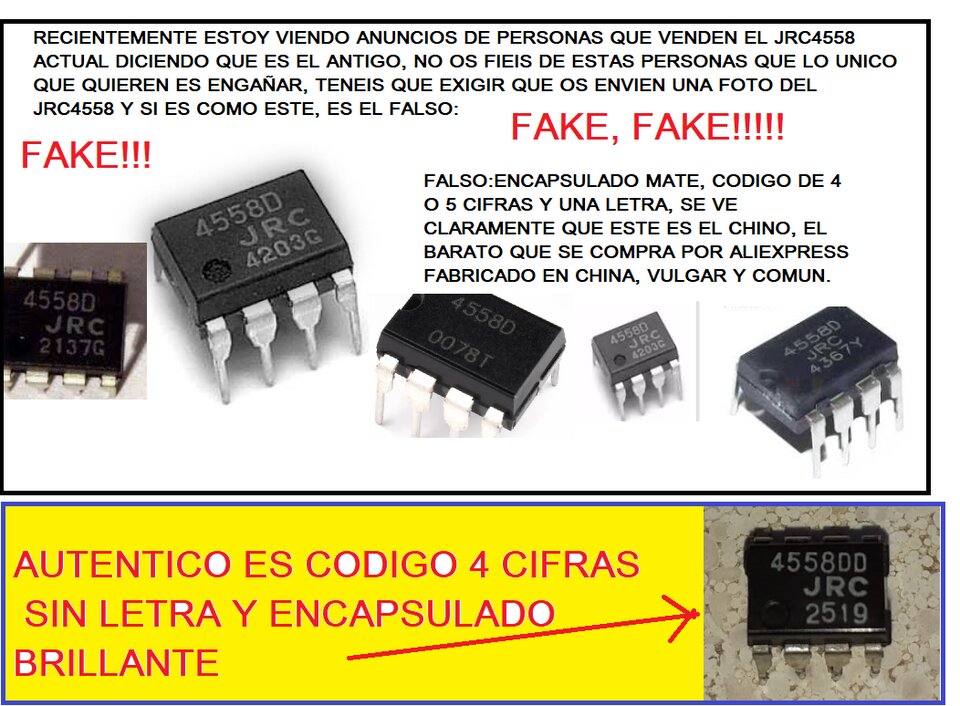 ENVIO GRATIS JRC 4558 Para tubescreamer ts9 y ts808 vintage