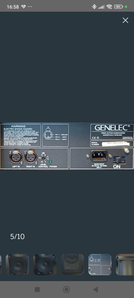 ​Sistema 2.1 Genelec: 2x 1029A + Subwoofer 7050A de segunda mano · Foto 6 de 8 · Cantabria · 600 €