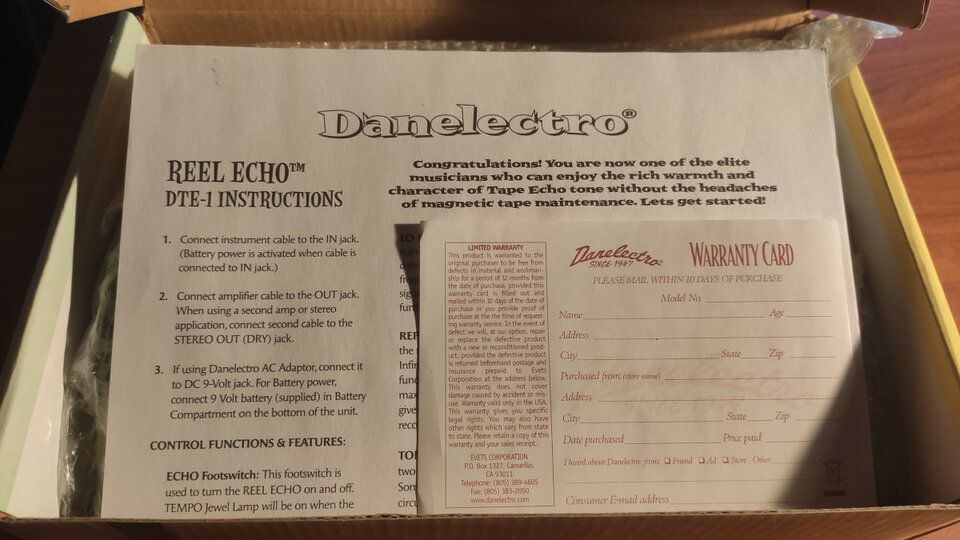 Danelectro Reel Echo, Tape Simulator