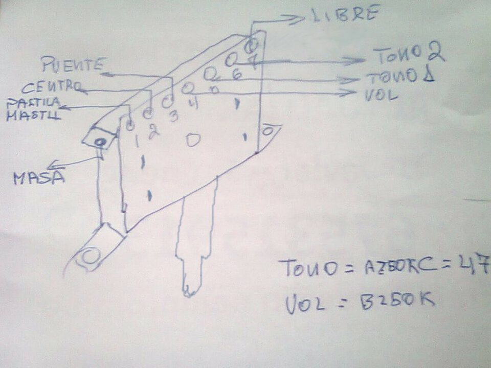 Conmutador - selector de pastillas para guitarra stratocaster