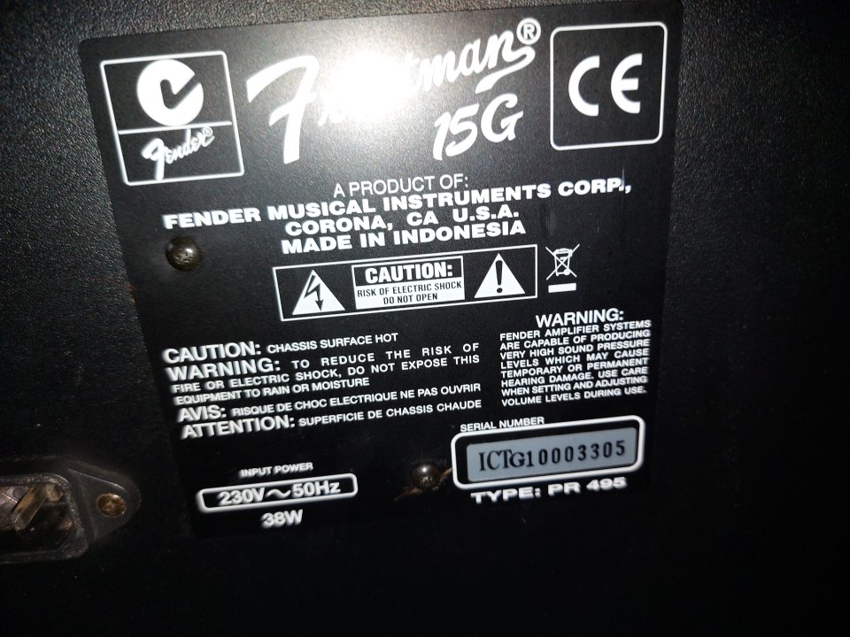 FENDER FRONTMAN 15 G