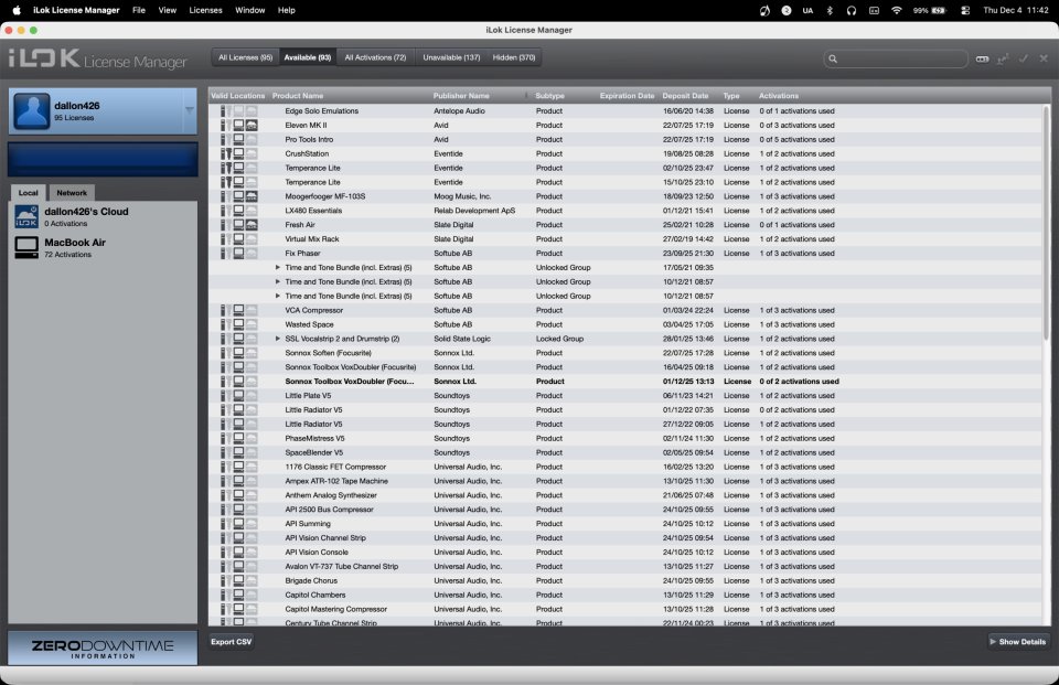 Cuenta De Ilok UAD Soundtoys Softube Native Instruments Plugins legales
