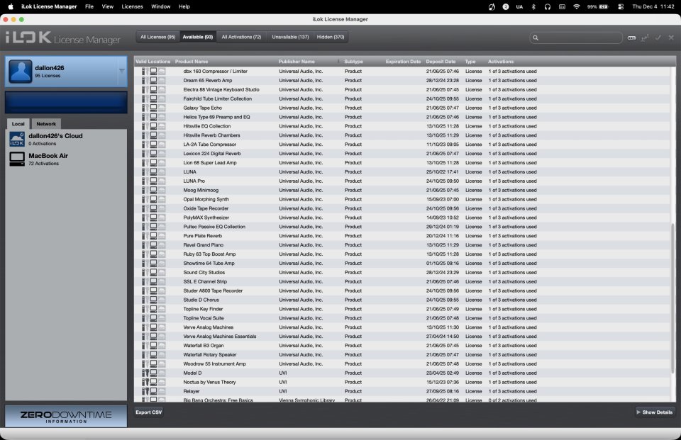 Cuenta De Ilok UAD Soundtoys Softube Native Instruments Plugins legales