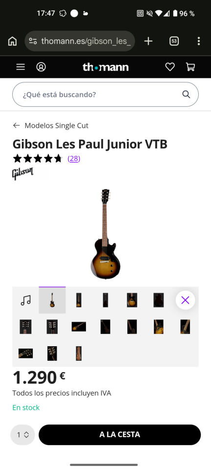 Gibson Les Paul Junior VTB de segunda mano · Foto 7 de 7 · Valencia · 950 €