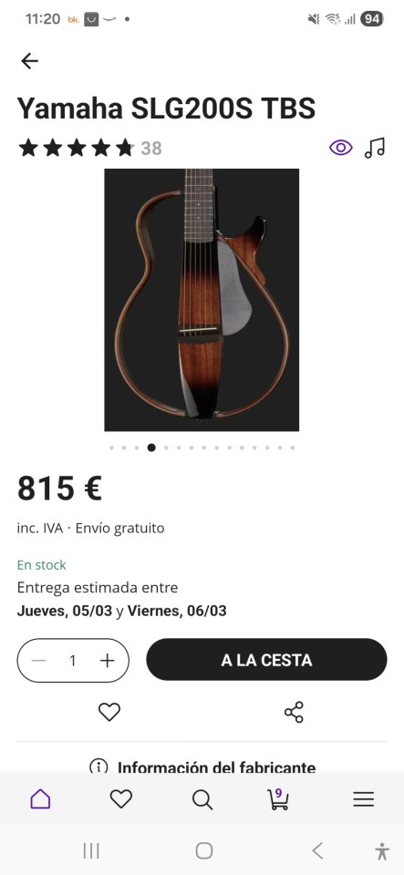Guitarra Acústica YAMAHA SLG200S TBS