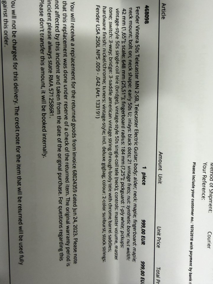 Fender Telecaster Vintera 50’s Vuelvo a sacarla a cambio.