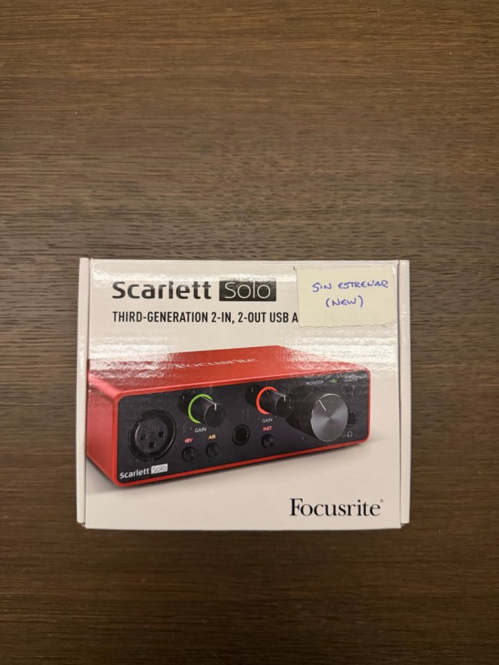 Focusrite Scarlett Solo 3rd Gen - Nueva / A estrenar de segunda mano · Foto 1 de 4 · Pontevedra · 80 €