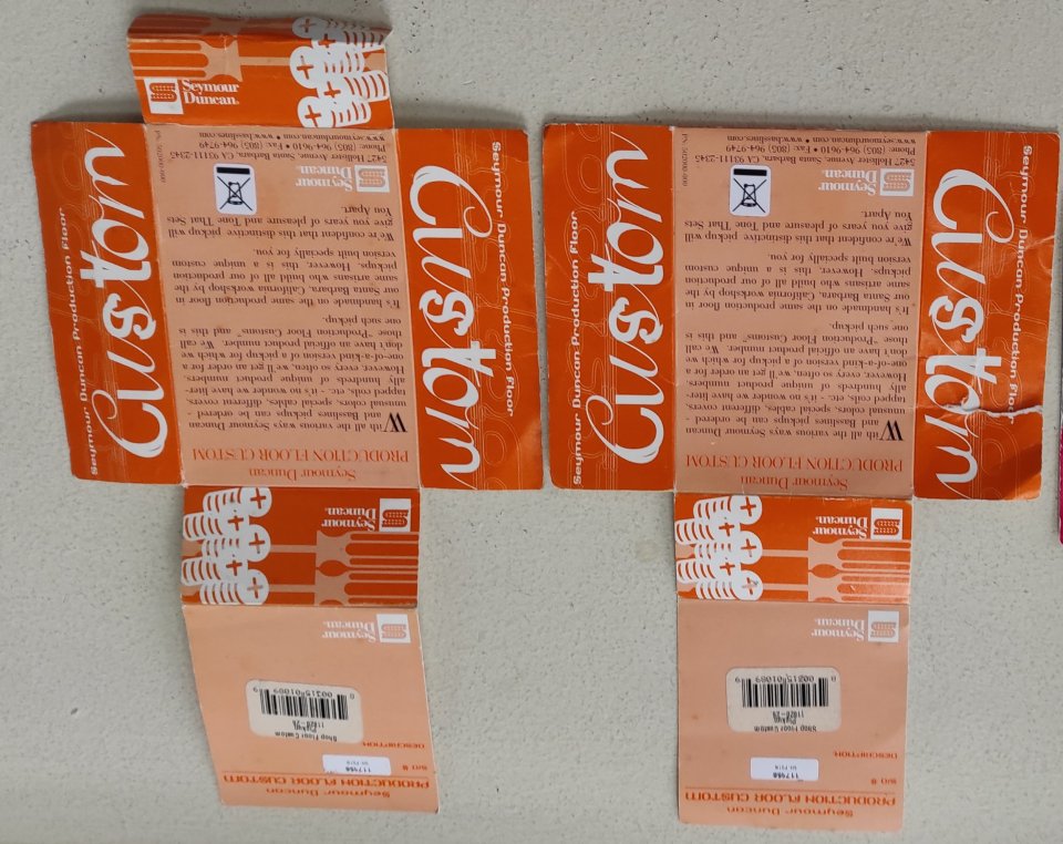 cartones originales pastillas Seymour Duncan