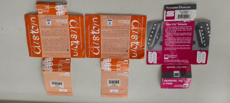 cartones originales pastillas Seymour Duncan