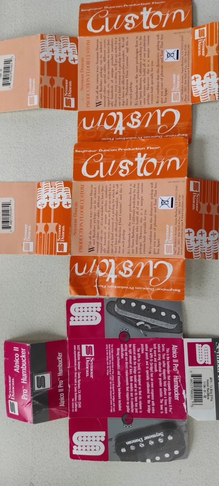 cartones originales pastillas Seymour Duncan