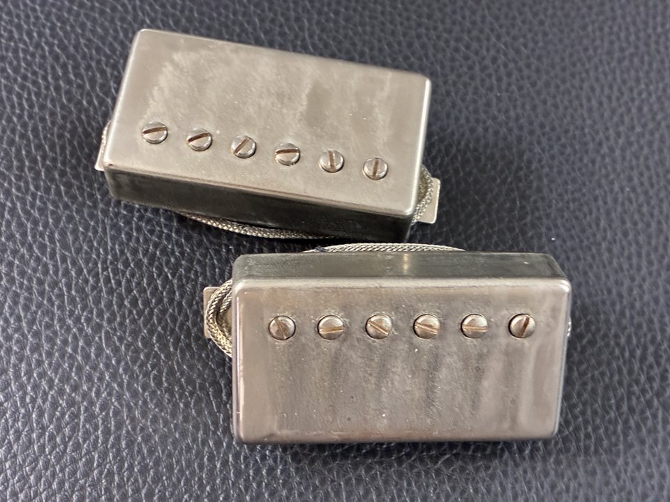 Set de pastillas Seth Lover, cubiertas en niquel, envejecidas.