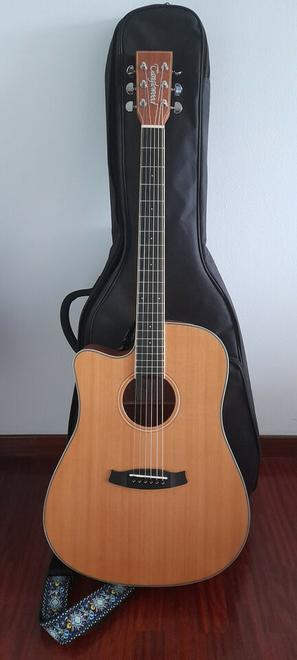 Guitarra acustica con cutaway zurdo