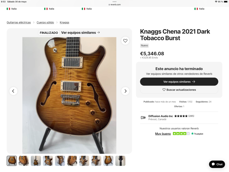 Guitarra knaggs modelo chena de segunda mano · Foto 9 de 9 · Illes Balears · 4400 €
