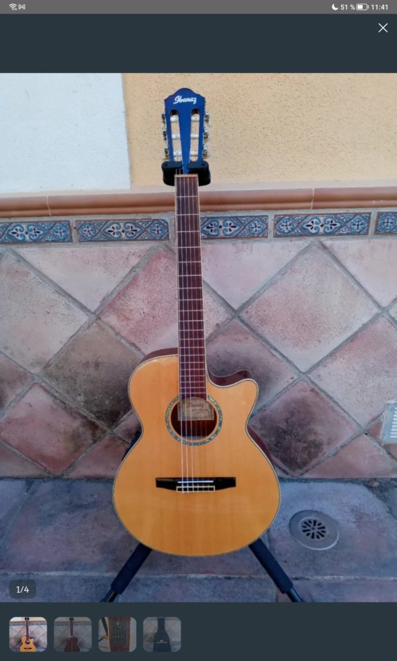 Guitarra clásica electrificada Ibanez AEG10NE nt con funda.