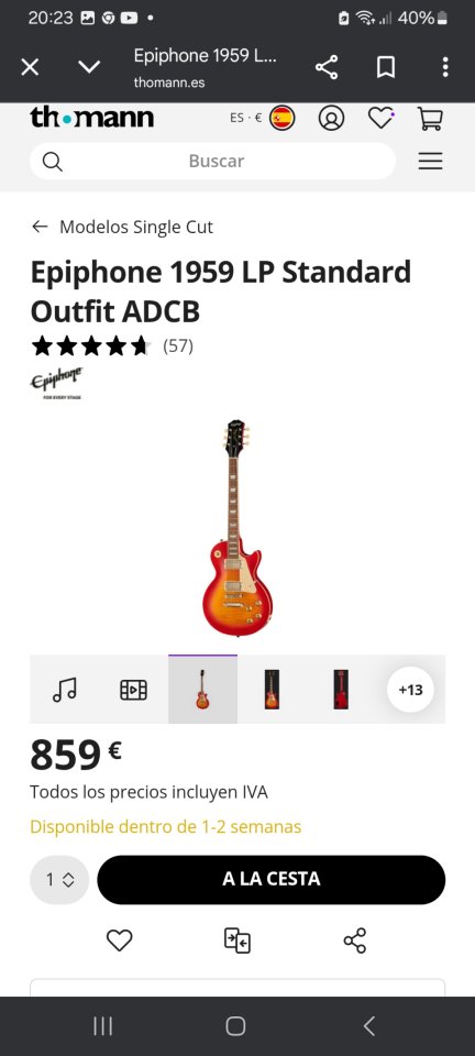 Epiphone LP standard 1959