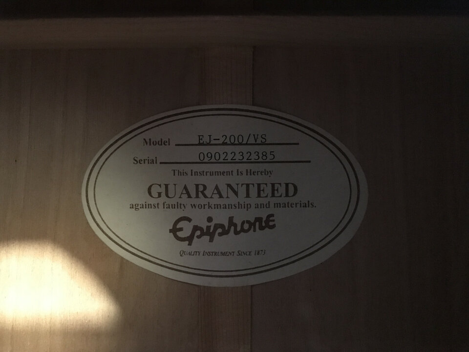 Epiphone EJ-200 VS Sunburst (2009)