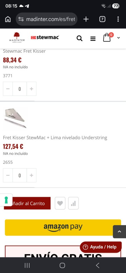 Fret Kisser StewMac + Lima nivelado Understring de segunda mano · Foto 2 de 4 · Alicante · 100 €