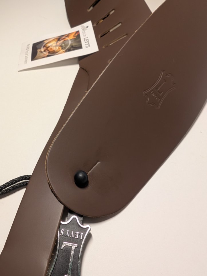 Levys Leather Strap 3,5" BRN