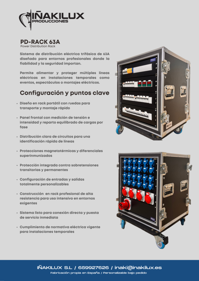 Rack eléctrico 63A profesional