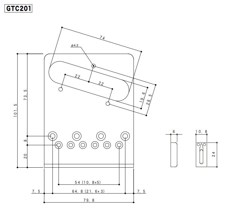 Puente telecaster GOTOH GTC201 silletas latón cromado