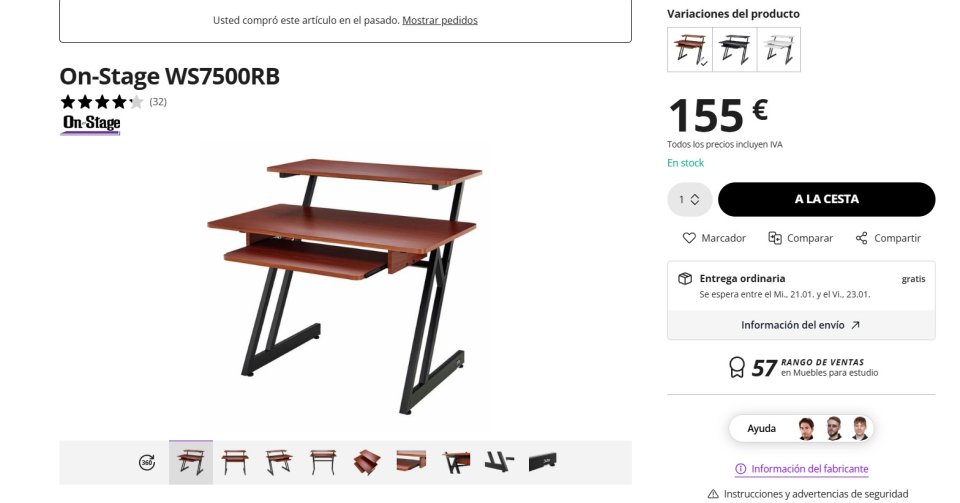 Mesa de estudio On Stage