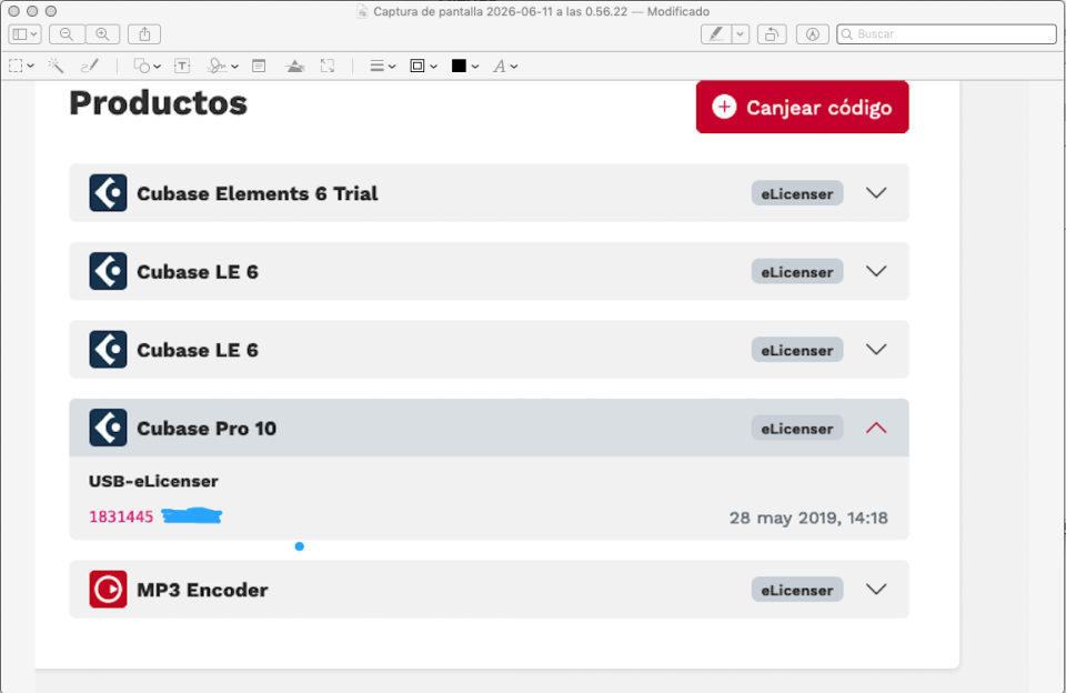 Cubase pro 10 licencia en DONGLE E-licenser de segunda mano · Foto 3 de 4 · Madrid · 85 €