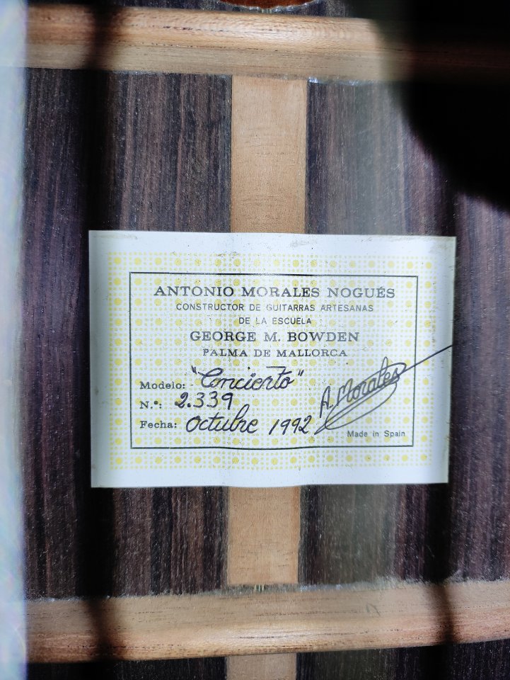 Guitarra Antonio Morales concierto