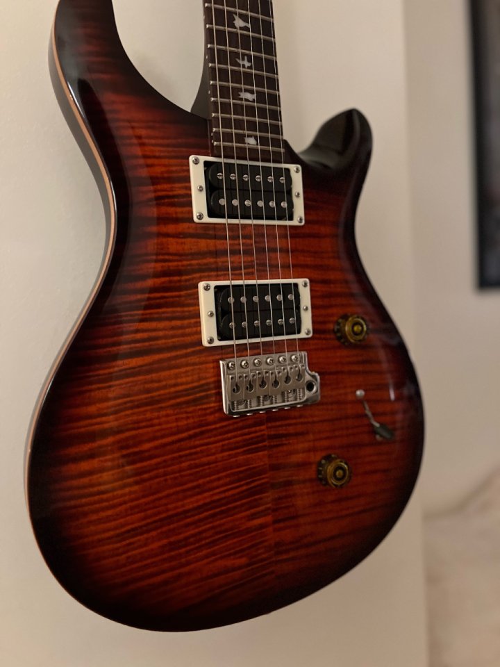 PRS SE Custom 24 Orange Tiger Smokeburst LIMITED + clavijeros PRS locking