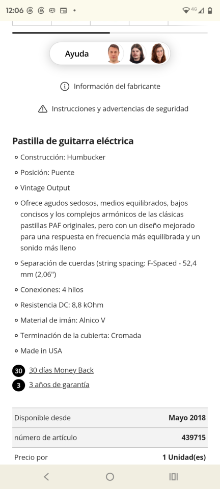 Lollar imperial f-spaced con pickguard Fender original de segunda mano · Foto 6 de 10 · Illes Balears · 190 €