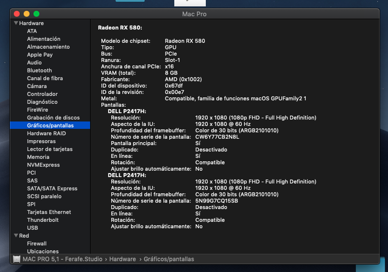 Apple Mac Pro 5,1 - 12 Core (2 x 3,46Ghz 6-Core) - 96GB RAM - 8GB GPU de segunda mano · Foto 9 de 10 · Granada · 500 €