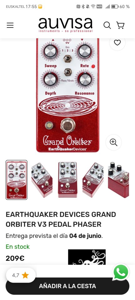 Compro Earthquaker Devices Grand Orbiter V3 de segunda mano · Gipuzkoa