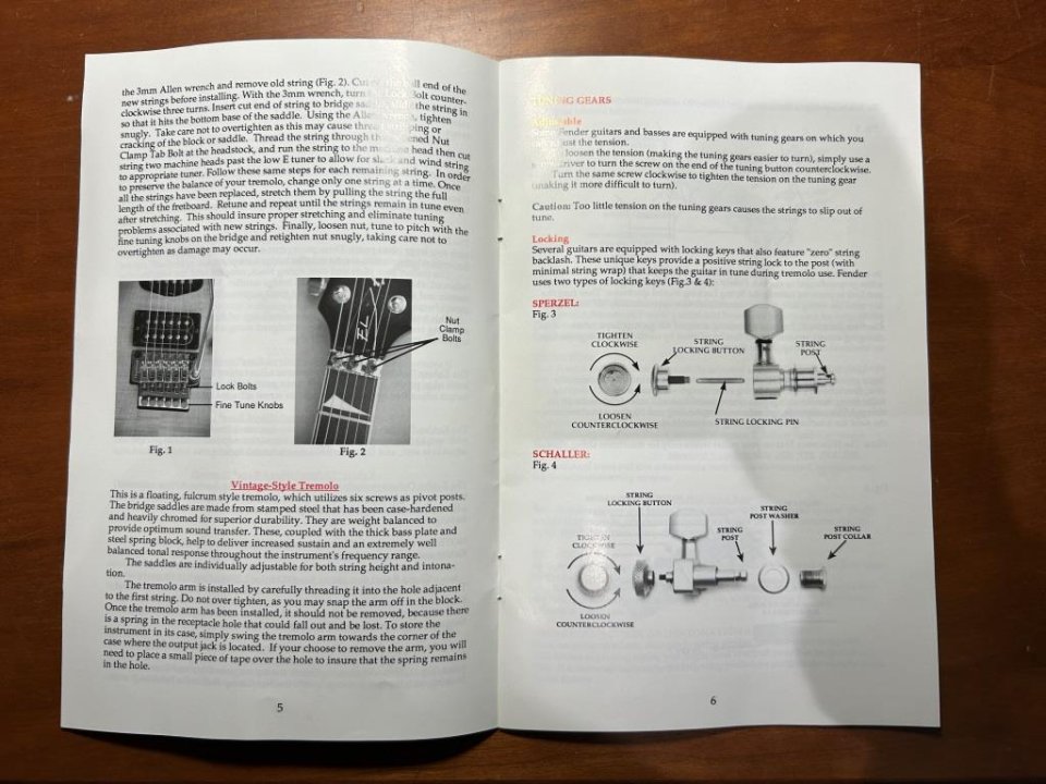 Manual Fender USA Guitarras y Bajos 1992