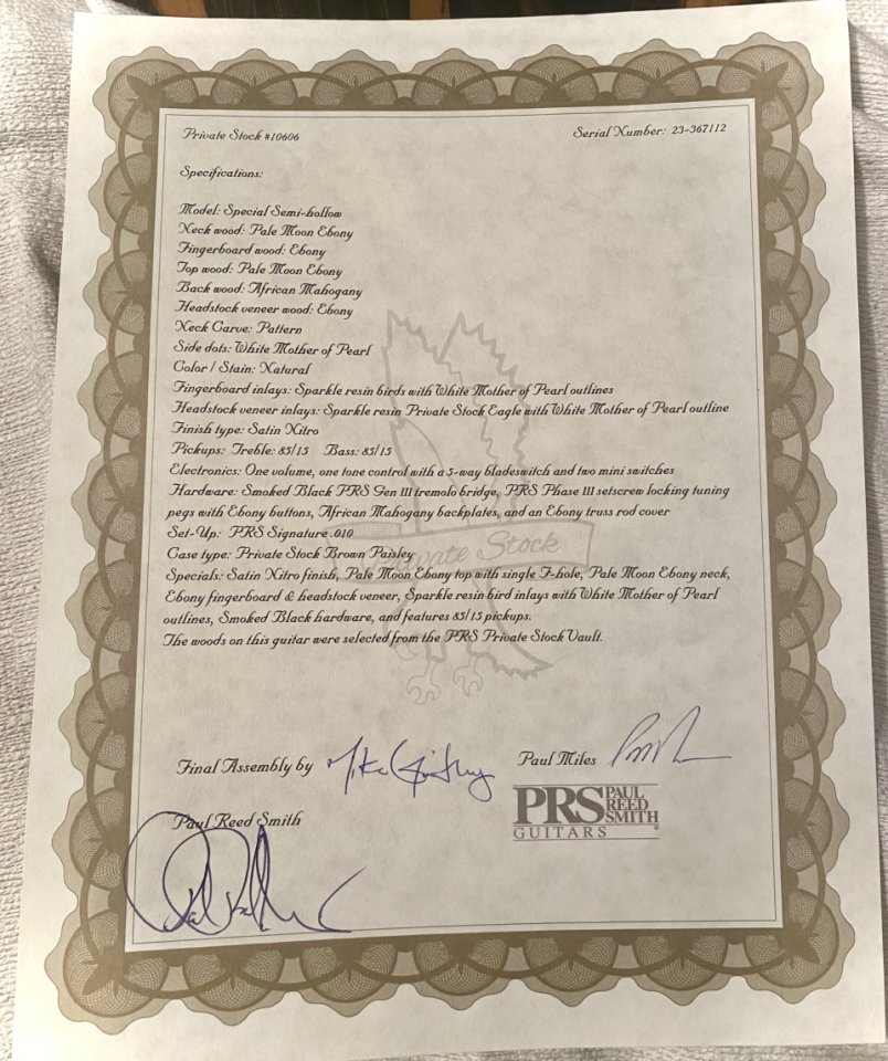 Prs Private stock special Semihollow de segunda mano · Foto 10 de 10 · Almería · 11000 €