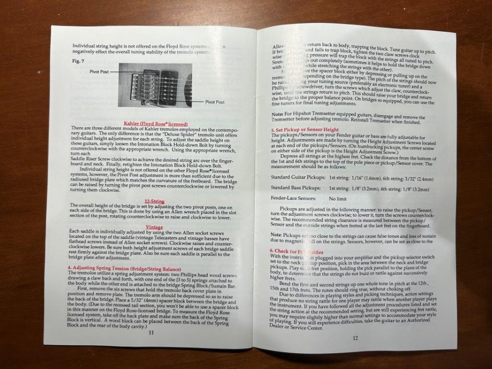 Manual Fender USA Guitarras y Bajos 1992