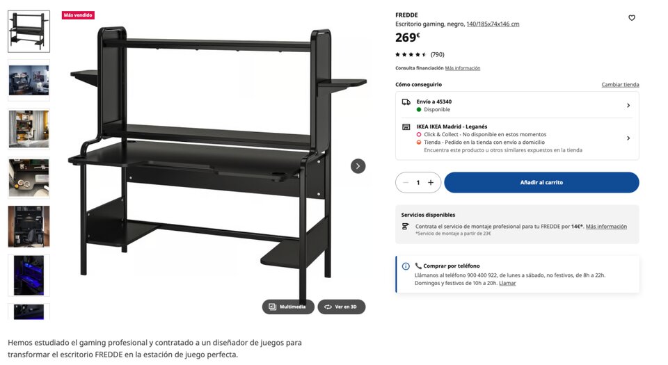 Mesa escritorio para estudio de grabacion