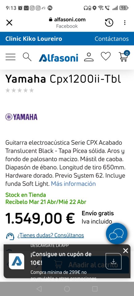 Guitarra electroacustica Yamaha CPX 1200 VS. de segunda mano · Foto 8 de 10 · Madrid · 900 €