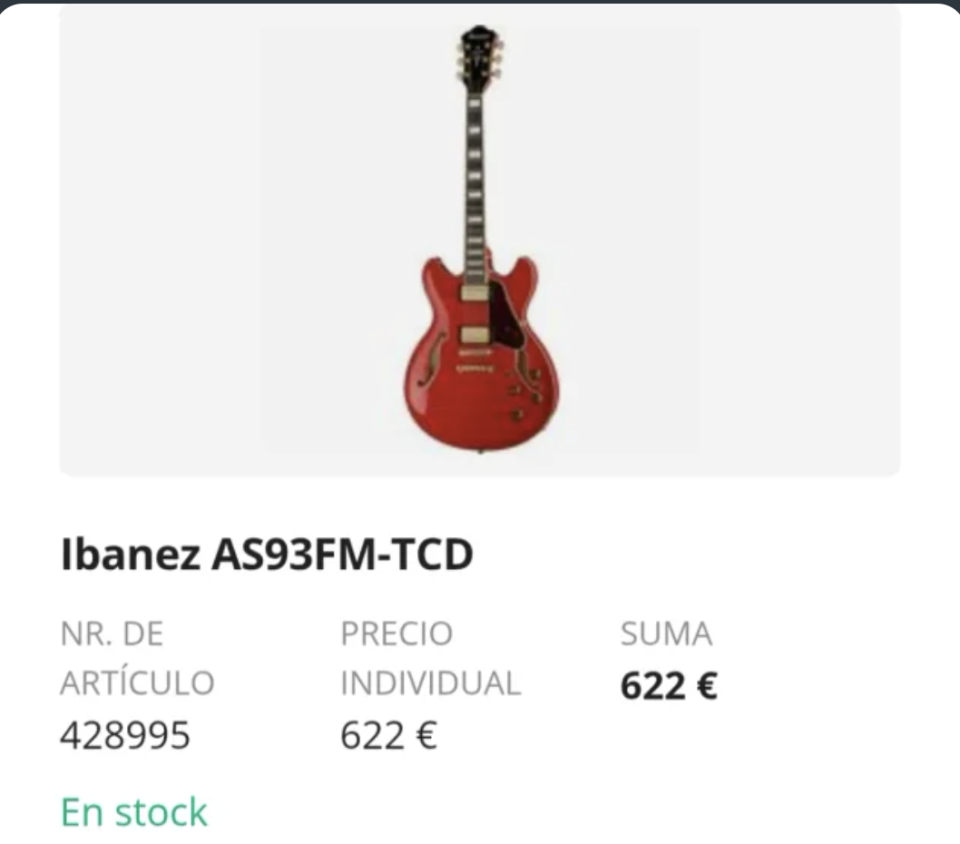 Ibanez AS93FM Artcore + Marshall MG10G de segunda mano · Foto 2 de 2 · Madrid · 550 €