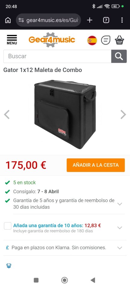 Gator G112 Flycase para cabinet 12"