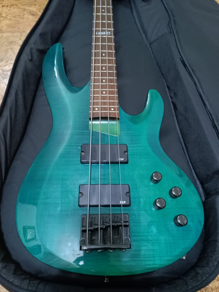 Bajo eléctrico activo LTD B-154 verde