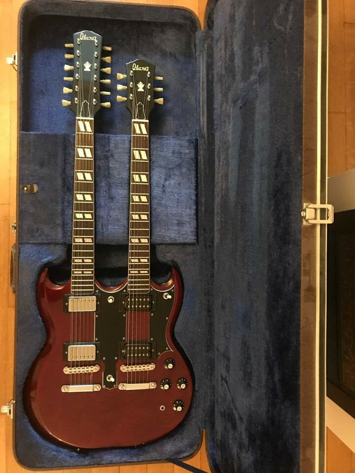 1978 Ibanez Guitar double neck 6-12 strings - 1979 Gibson pickups