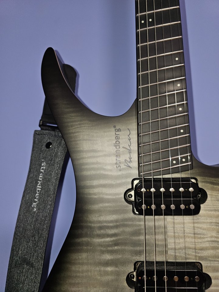 Strandberg Boden Prog Nx6 Charcoal Burst con Schaller Sure Claw y correa