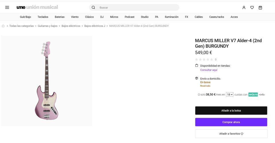 Sire Marcus Miller V7 Burgundy con muchos extras