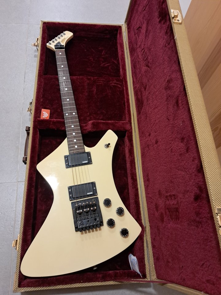 Guitarra Washburn A10 (1984) con estuche de tweed.