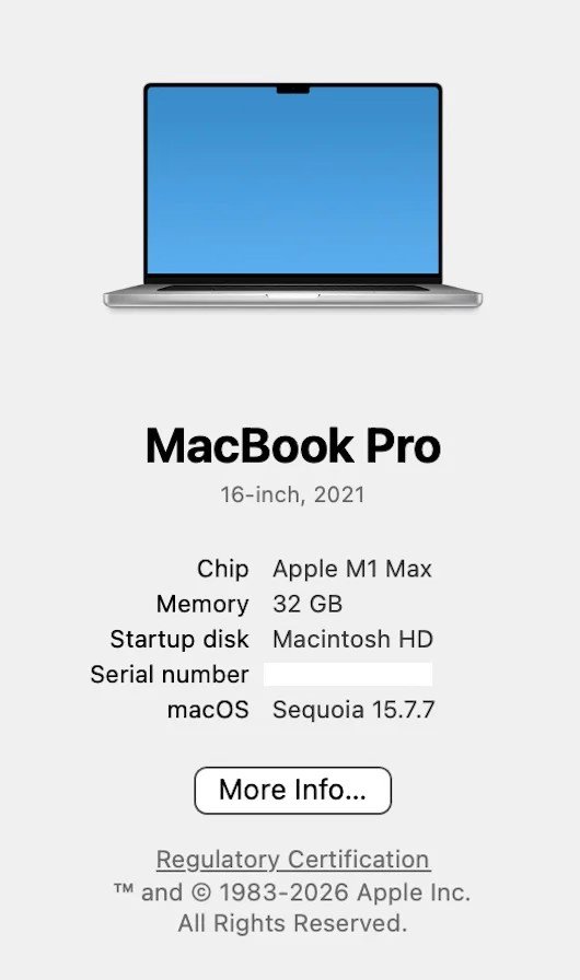 MacBook Pro 16" M1 Max 32GB RAM 2TB SSD 2022 de segunda mano · Foto 8 de 10 · Zamora · 1699 €