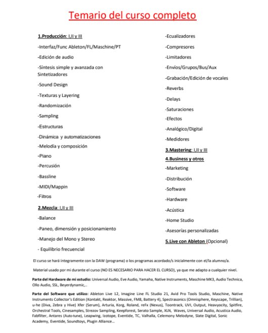 Clases Particulares de Producción Musical Mezcla Ableton FL Studio Maschine