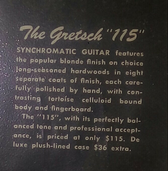 Vendo gretsch modelo 115 años 49 50